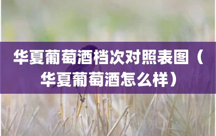 华夏葡萄酒档次对照表图（华夏葡萄酒怎么样）
