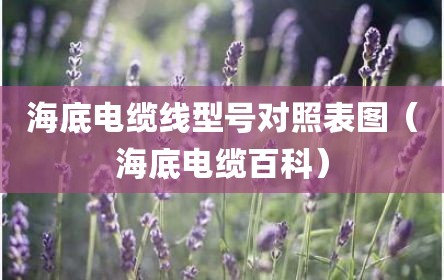 海底电缆线型号对照表图（海底电缆百科）