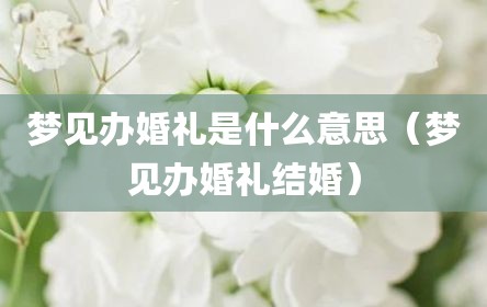 梦见办婚礼是什么意思（梦见办婚礼结婚）