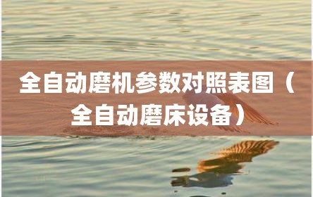 全自动磨机参数对照表图（全自动磨床设备）