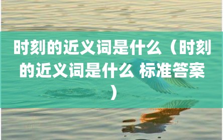 时刻的近义词是什么（时刻的近义词是什么 标准答案）