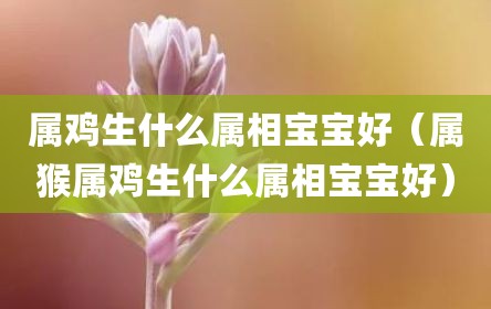 属鸡生什么属相宝宝好（属猴属鸡生什么属相宝宝好）