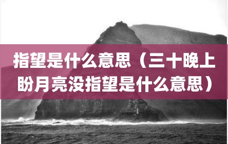 指望是什么意思（三十晚上盼月亮没指望是什么意思）