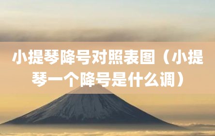 小提琴降号对照表图（小提琴一个降号是什么调）
