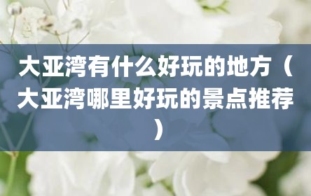 大亚湾有什么好玩的地方（大亚湾哪里好玩的景点推荐）