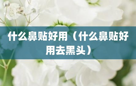 什么鼻贴好用（什么鼻贴好用去黑头）