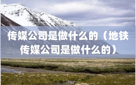 传媒公司是做什么的（地铁传媒公司是做什么的）