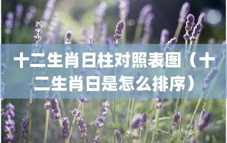 十二生肖日柱对照表图（十二生肖日是怎么排序）