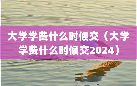 大学学费什么时候交（大学学费什么时候交2024）