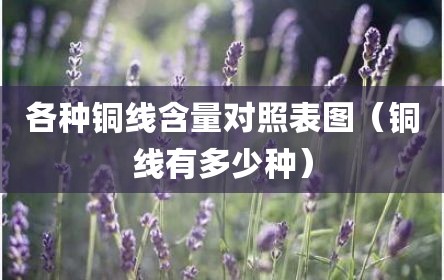 各种铜线含量对照表图（铜线有多少种）