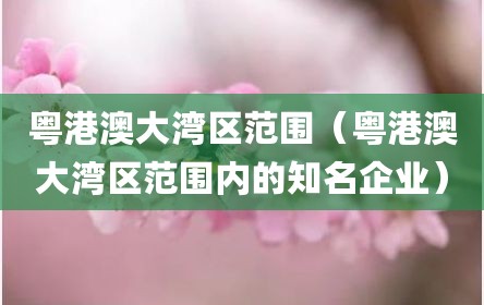 粤港澳大湾区范围（粤港澳大湾区范围内的知名企业）