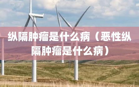 纵隔肿瘤是什么病（恶性纵隔肿瘤是什么病）