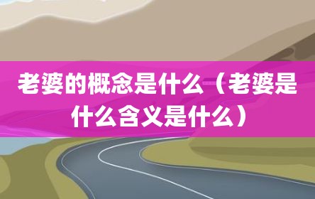 老婆的概念是什么（老婆是什么含义是什么）