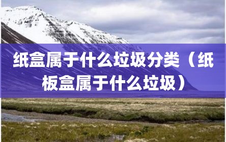 纸盒属于什么垃圾分类（纸板盒属于什么垃圾）