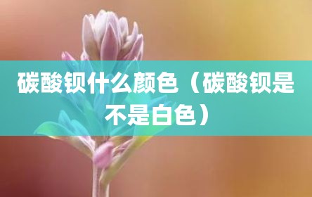 碳酸钡什么颜色（碳酸钡是不是白色）
