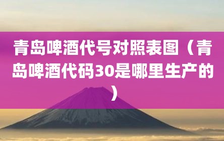 青岛啤酒代号对照表图（青岛啤酒代码30是哪里生产的）