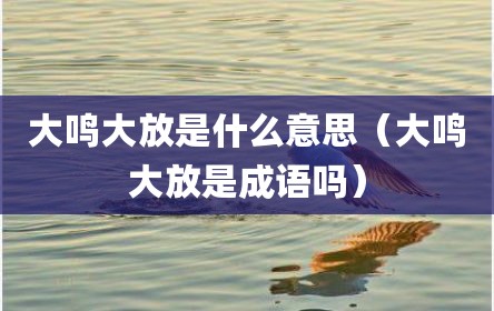 大鸣大放是什么意思（大鸣大放是成语吗）