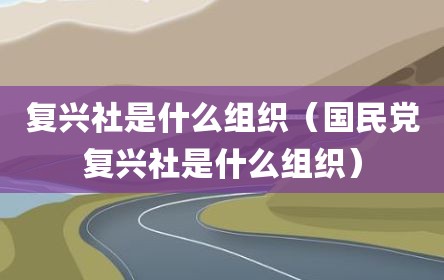 复兴社是什么组织（国民党复兴社是什么组织）