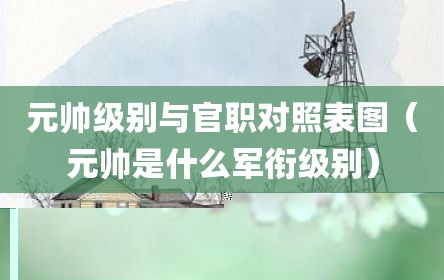 元帅级别与官职对照表图（元帅是什么军衔级别）