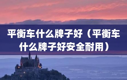 平衡车什么牌子好（平衡车什么牌子好安全耐用）