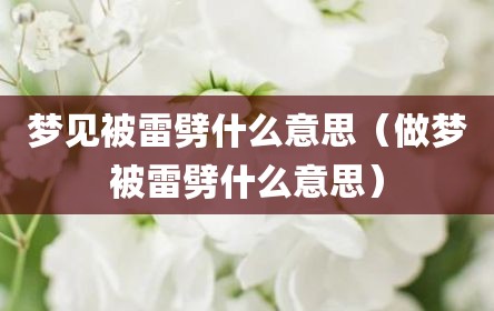 梦见被雷劈什么意思（做梦被雷劈什么意思）
