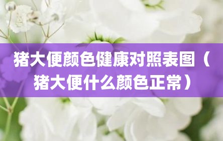 猪大便颜色健康对照表图（猪大便什么颜色正常）