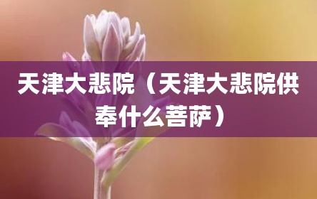 天津大悲院（天津大悲院供奉什么菩萨）