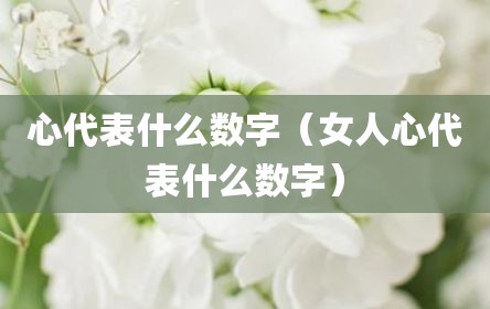 心代表什么数字（女人心代表什么数字）