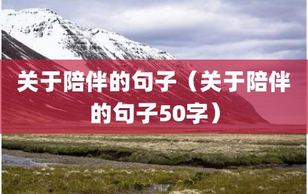 关于陪伴的句子（关于陪伴的句子50字）