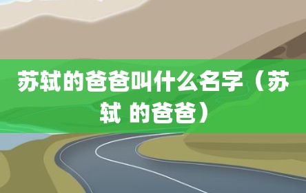 苏轼的爸爸叫什么名字（苏轼 的爸爸）