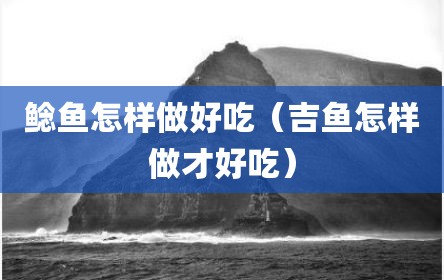 鲶鱼怎样做好吃（吉鱼怎样做才好吃）