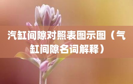 汽缸间隙对照表图示图（气缸间隙名词解释）