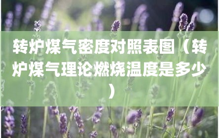 转炉煤气密度对照表图（转炉煤气理论燃烧温度是多少）