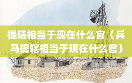 提辖相当于现在什么官（兵马提辖相当于现在什么官）