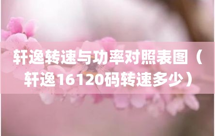 轩逸转速与功率对照表图（轩逸16120码转速多少）