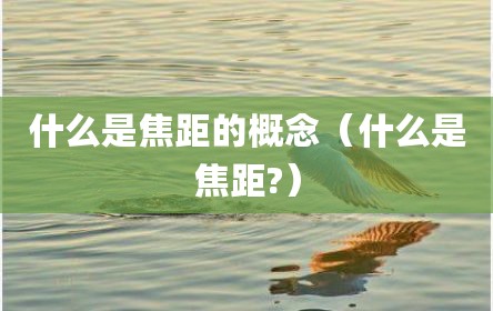 什么是焦距的概念（什么是焦距?）