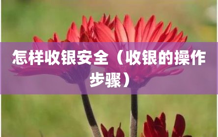 怎样收银安全（收银的操作步骤）