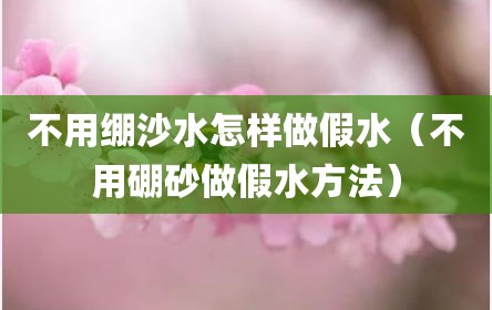 不用绷沙水怎样做假水（不用硼砂做假水方法）