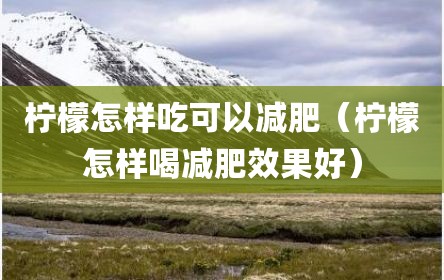 柠檬怎样吃可以减肥（柠檬怎样喝减肥效果好）