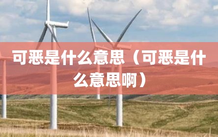 可恶是什么意思（可恶是什么意思啊）