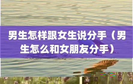 男生怎样跟女生说分手（男生怎么和女朋友分手）