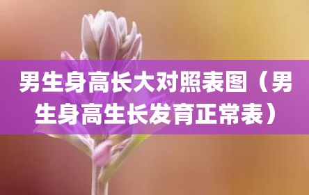 男生身高长大对照表图（男生身高生长发育正常表）