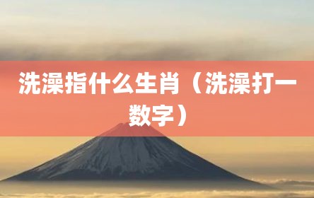洗澡指什么生肖（洗澡打一数字）