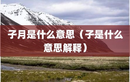 子月是什么意思（子是什么意思解释）
