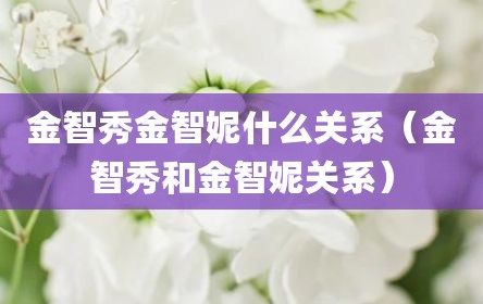 金智秀金智妮什么关系（金智秀和金智妮关系）