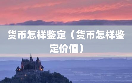 货币怎样鉴定（货币怎样鉴定价值）