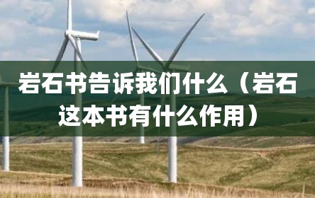 岩石书告诉我们什么（岩石这本书有什么作用）