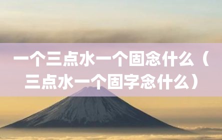 一个三点水一个固念什么（三点水一个固字念什么）