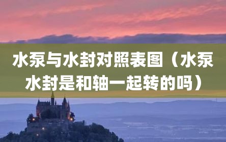 水泵与水封对照表图（水泵水封是和轴一起转的吗）