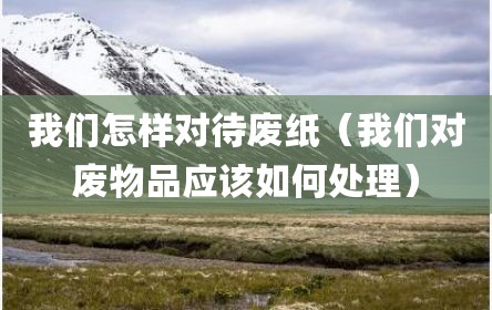 我们怎样对待废纸（我们对废物品应该如何处理）